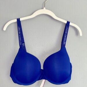 34D Blue VICTORIA'S SECRET T-shirt Full Coverage Push Up Bra